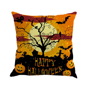 Happy Halloween Pillow Cases Linen Sofa Cushion Cover Home Decor