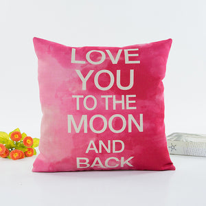 Valentine's Day Flax Pillow Sofa Waist Throw Cushion Cover Home Decor Cushion