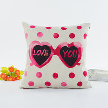 Valentine's Day Flax Pillow Sofa Waist Throw Cushion Cover Home Decor Cushion