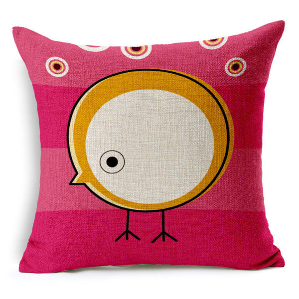 Personality Bird Parrot Cushion Covers Home Seat Hotel Sofa Decoration Square Shape Cotton Linen Pillows Covers