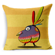 Personality Bird Parrot Cushion Covers Home Seat Hotel Sofa Decoration Square Shape Cotton Linen Pillows Covers